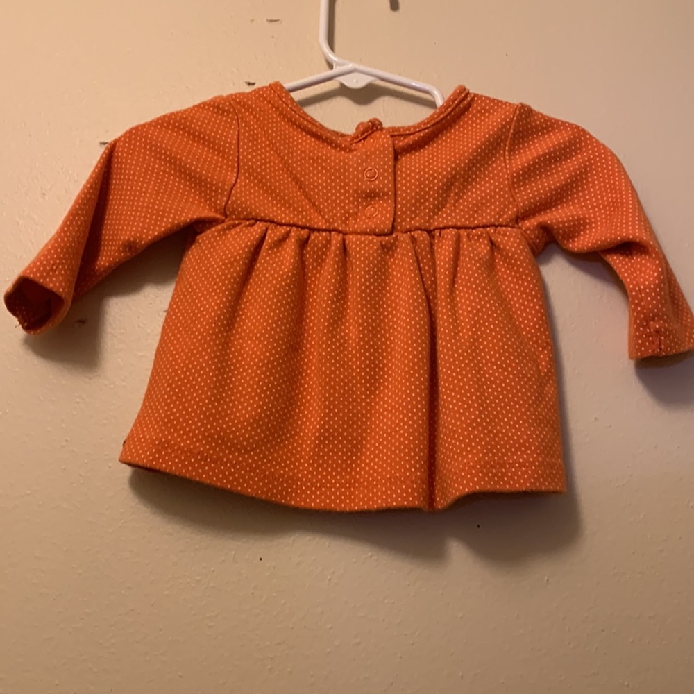 Gymboree Orange Festive Floral Shirt Girl’s 3-6Months - Picture 2 of 3